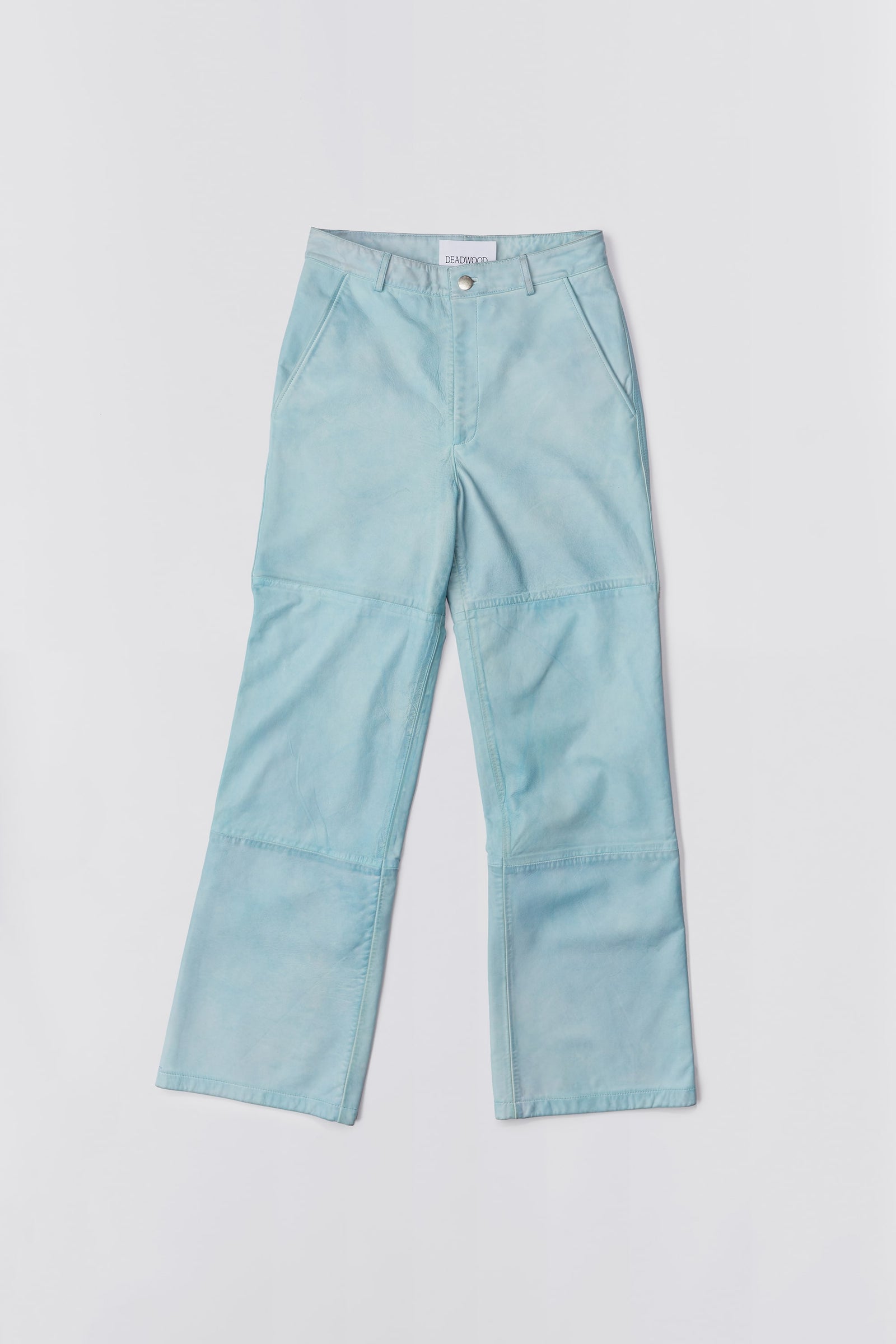 Flynn Ice Blue Leather Pants | Shop now – Deadwood Studios