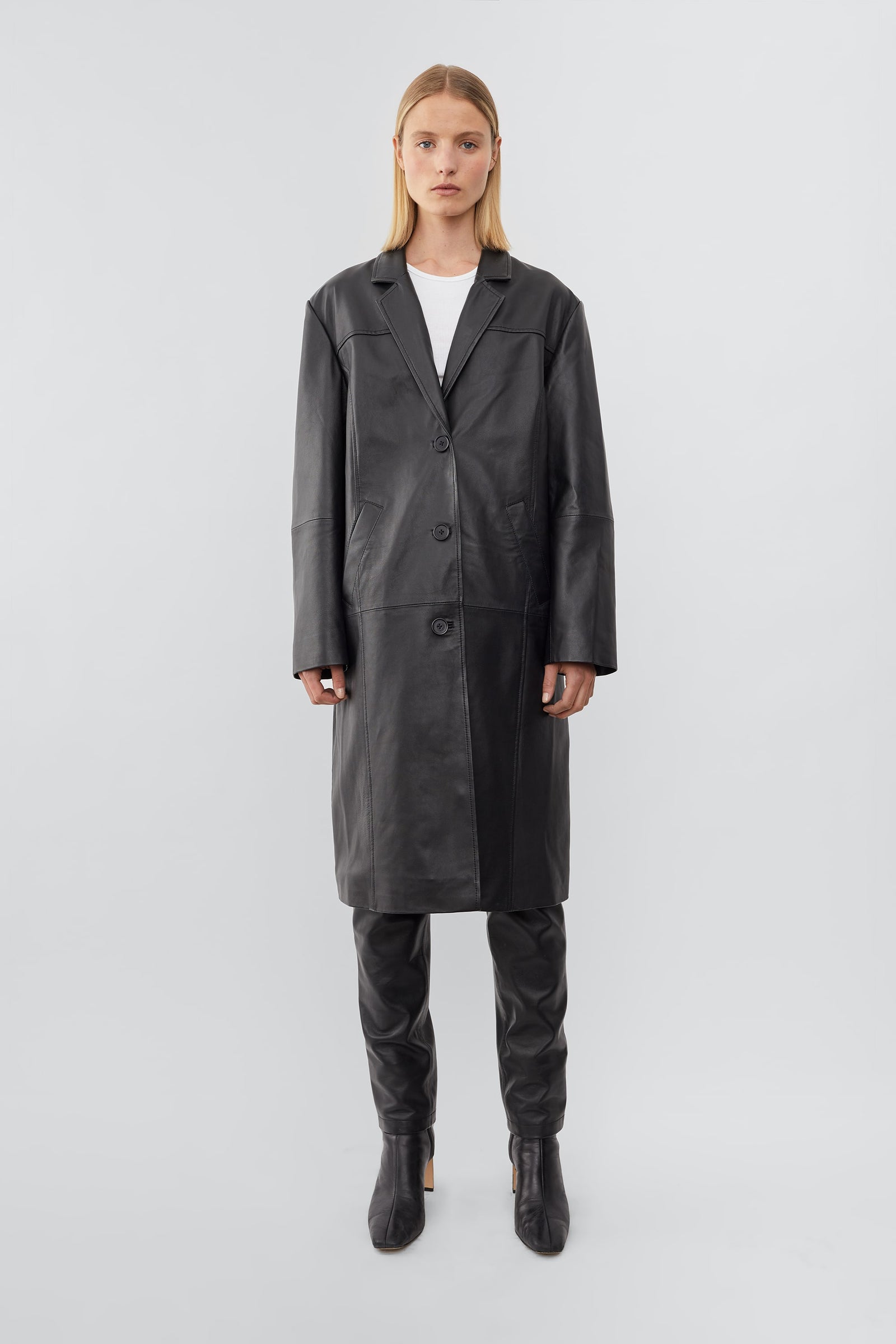 Ollie Black Leather Coat | Shop now – Deadwood Studios